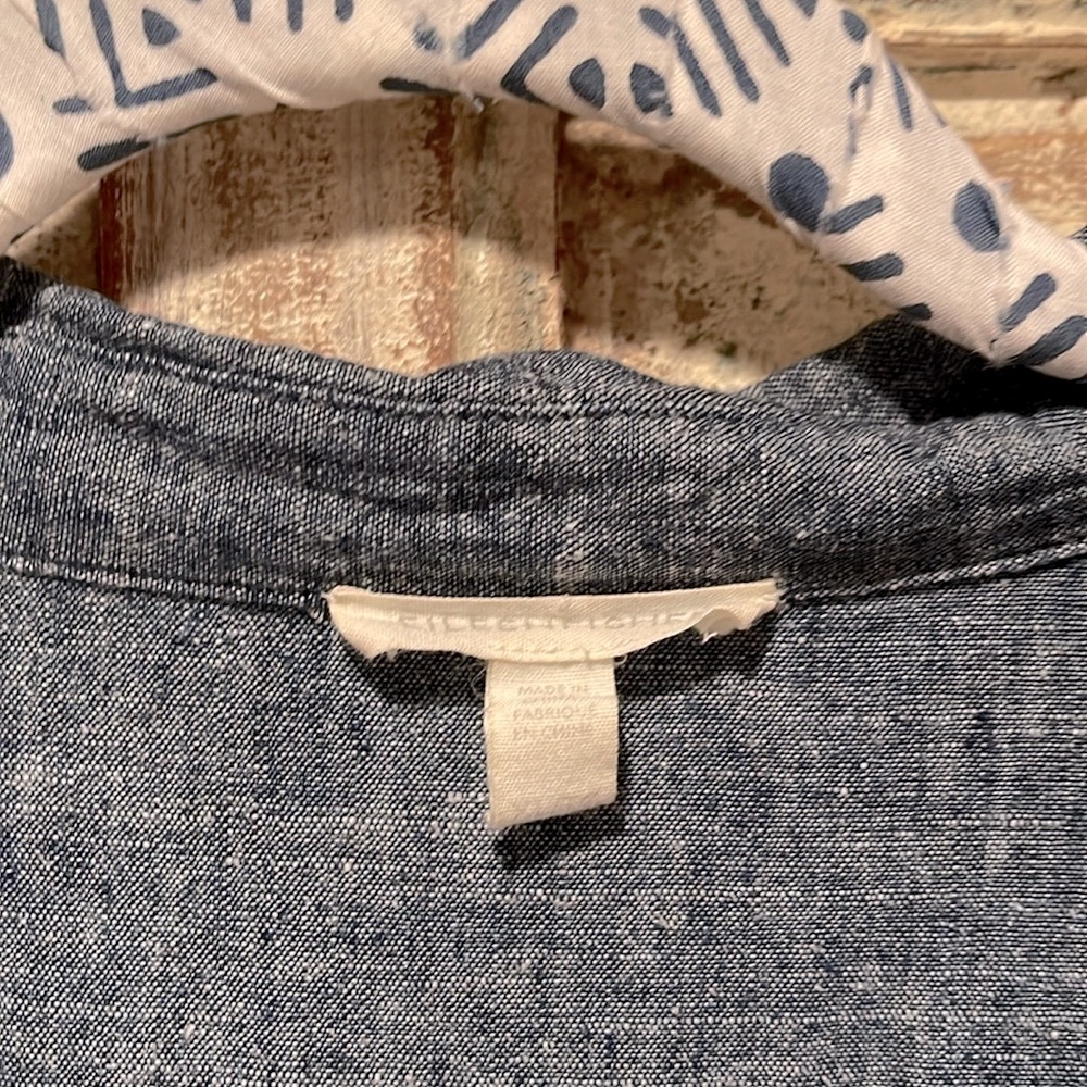 EUC Eileen Fisher Oversized Hemp, Organic Cotton Top /Navy, XL/ - Picture 2 of 6